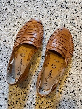 Women's Tan Leather Huarache Moccasins